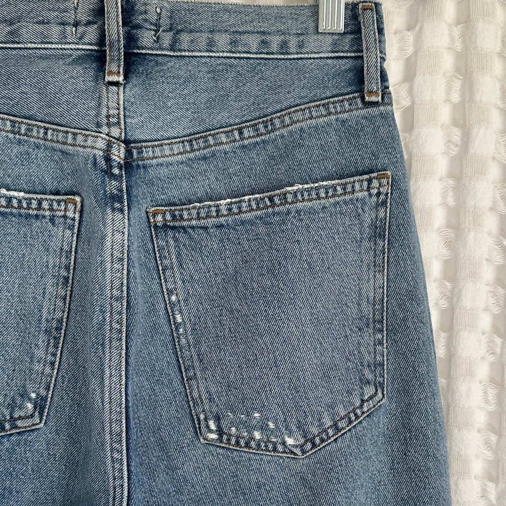 Agolde Denim Straight Leg High Waisted Distressed Jeans 25 Organic Cotton - Picture 15 of 17